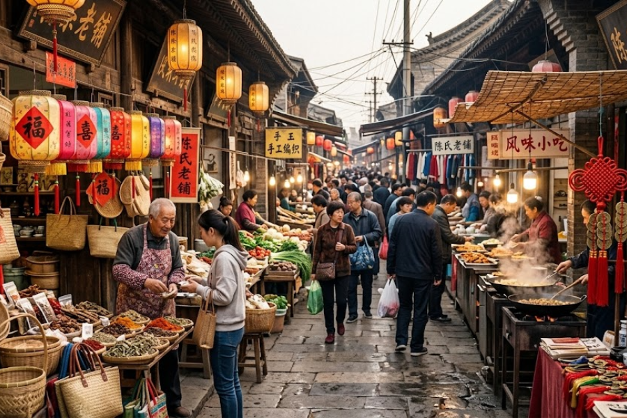 Mercado tradicional chino