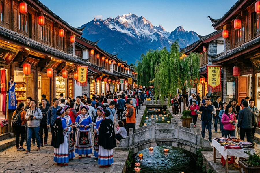 Ciudad Vieja de Lijiang, en la provincia de Yunnan, China.